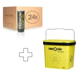Premium Tennisball 24x 3 Ball Tube In A Box, Plus Ball Bucket